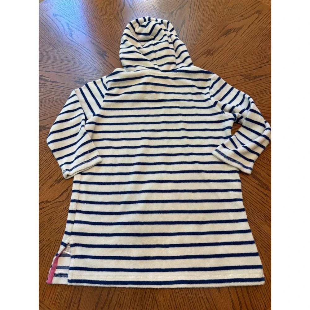Mini Boden Kids Rainbow Stripe Hooded Toweling Beach Dress Size 6-7Y